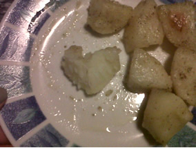 un cuore nelle patate arrosto